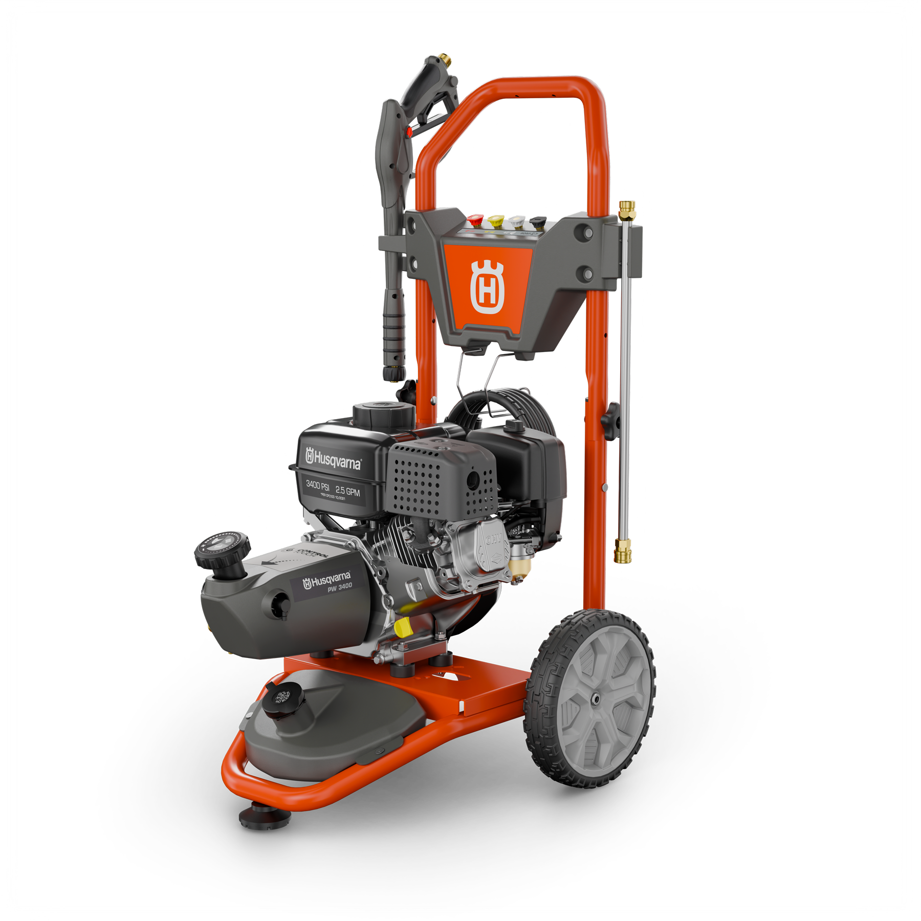 022054 Husqvarna pressure washer front angle view